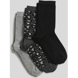 MONOPRIX Lot de 3 paires de chaussettes fantaisie à motifs léopard en coton Unique
