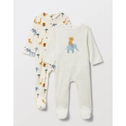 BOUT'CHOU Lot de 2 dors-biens imprimés en coton BIO GOTS 6 mois