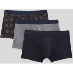 MONOPRIX Lot de 3 caleçons à rayures & à pois en coton BIO GOTS XL