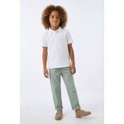 MONOPRIX Pantalon droit élastiqué uni en coton 12 ans
