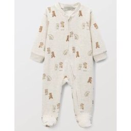 BOUT'CHOU Dors-bien zippé en velours en coton BIO GOTS 1 mois