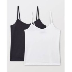 MONOPRIX Lot de 2 caracos fines bretelles en coton BIO GOTS XS