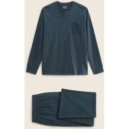 MONOPRIX Pyjama T-shirt manches longues et pantalon en jersey de coton BIO GOTS S