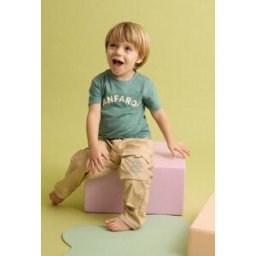 BOUT'CHOU Pantalon taille élastique uni en coton BIO GOTS 18 mois