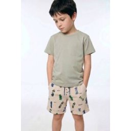 MONOPRIX Short élastiqué en molleton imprimé en coton BIO GOTS 8 ans