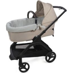 Walking Mum Housse de nacelle et Drap housse pour nacelle Praliné Vichy Rayures Matcha
