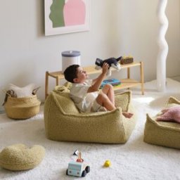 Wigiwama Fauteuil pouf Matcha molletonné