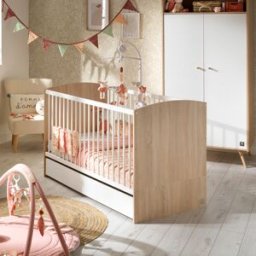 Sauthon mobilier Lit bébé évolutif Little big bed Acces bois blanc (70 x 140 cm)