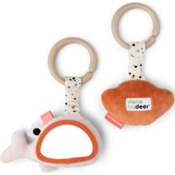 Done by Deer Lot de 2 jouets d'éveil à suspendre Wally rose