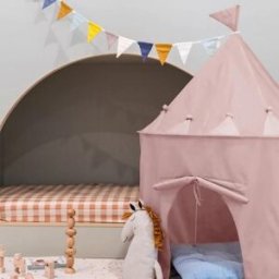 3 sprouts Tente en tissu recyclé Uni rose