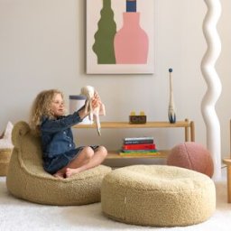 Wigiwama Pouf Ottoman Matcha molletonné