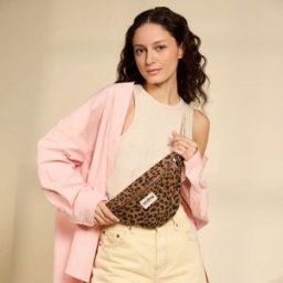 Hindbag Sac banane Olivia Léopard Cannelle