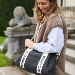 Childhome Sac à langer Mommy Club Signature Canvas noir