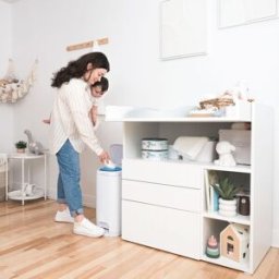 Diaper Genie Poubelle à couches Select Blanche avec recharge - Reconditionné