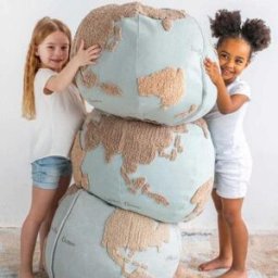 Lorena Canals Pouf World Map Back-to-School (45 x 50 cm)