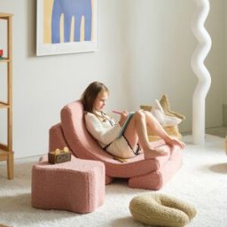 Wigiwama Pouf Cloud Guava Pink molletonné