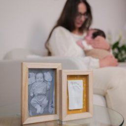 Petit Artichaut Cadre photo empreintes Duo Daisy Ochre