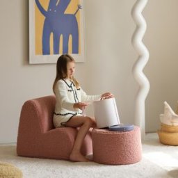 Wigiwama Pouf Guava Pink molletonné