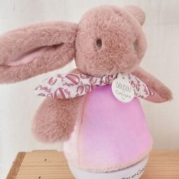 Doudou et Compagnie Veilleuse musicale culbuto rose Lapin Doudou (24 cm)