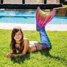 Kuaki Mermaids Ensemble 3 pièces queue de sirène Rainbow (taille S - 10 ans)
