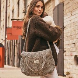 BEBEL Sac à langer Middle Léopard beige
