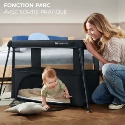 Kinderkraft Lit bébé 3 en 1 Cami Black