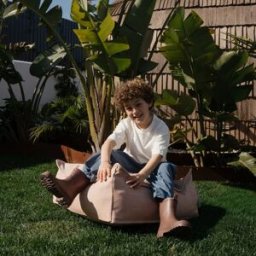 Wigiwama Pouf Ottoman Square Seashell Outdoor