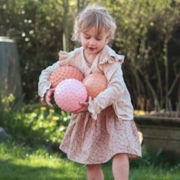 Find that hippo Set de 2 balles sensorielles brun rosé et chamois