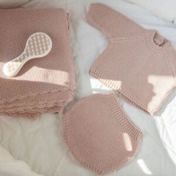 Pasito a pasito Ensemble 3 pièces en tricot rose (0-1 mois)