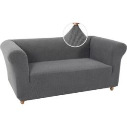 INF Housse de Canapé 2 Places en Polyester - Rétro Tufté, Antidérapant, Extensible Gris
