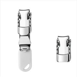 INF Coupe-ongles pliable ultra-mince - coupe-ongles de poche en acier inoxydable, manche plastique, lame droite, mini style Blanc