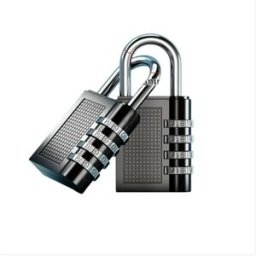 INF Grand cadenas noir à combinaison 4 chiffres - alliage de zinc, anse longue pour casiers de gym, armoires et valises Le noir