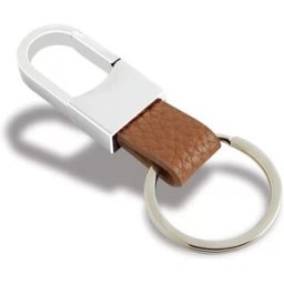 INF Porte-clés de voiture en cuir pour homme, cadeau personnalisé avec porte-clés en métal Marron