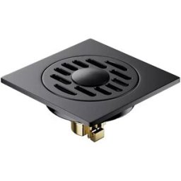INF Siphon de sol carré en cuivre gris canon avec noyau en cuivre