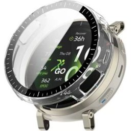 INF Coque intégrée en PC avec verre trempé pour Huami compatible avec Amazfit Active3 - Coque de protection multicolore Transparent