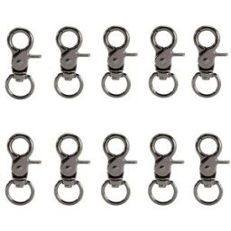 INF Fermoirs Mousqueton - Lot de 10 Le noir