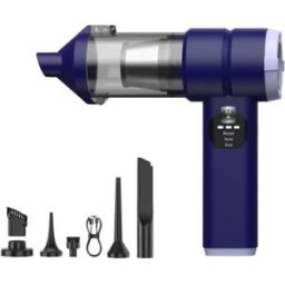 INF Aspirateur de voiture sans fil à moteur sans balais - Haute puissance, rechargeable, multi-buses Bleu