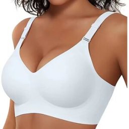 INF Soutien-gorge L sans armatures avec étiquette lavable - Confort et couverture complète Blanc