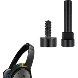 INF Jeu de vis de remplacement pour charnière de serre-tête compatible avec Bose QC25 – Alliage de zinc long+court (1 de chaque) Le noir