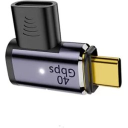 INF Adaptateur Magnétique USB-C Coudé avec Oreilles - Transfert 40Gbps, Alimentation 100W, Vidéo 8K