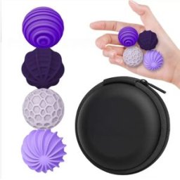 INF Lot de 4 boules sensorielles magnétiques en silicone - Jouet tactile souple pour doigts, pochette de transport incluse Violet