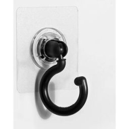 INF Crochet rotatif de plafond compatible avec PP+PVC, lot de 10, fixation sans perçage, idéal pour murs et plafonds Le noir