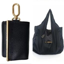 INF Sac de courses pliable grande capacité en nylon avec pochette porte-clés - Respirant, ultra-léger, réutilisable, Le noir