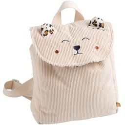 Sauthon Sac à dos maternelle en velours côtelé avec oreilles Léopard