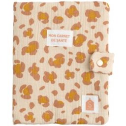 Sauthon Protège carnet de santé léopard en gaze de coton Petit Chou