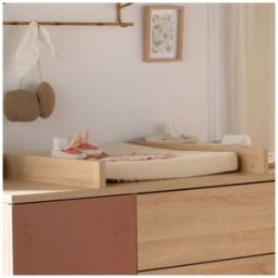 Sauthon Matelas à langer + housse + serviette housse élastique uni Vanilla
