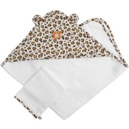 Sauthon Cape de bain bébé en gaze de coton et gant léopard