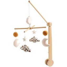 Sauthon Mobile musical bébé en bois avec 4 jouets Léopard