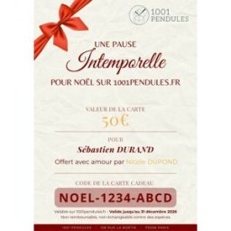 1001 PENDULES Carte cadeau personnalisée Montant du cadeau : 300