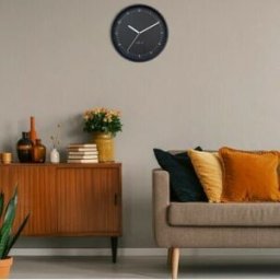 Nextime Pendule murale moderne silencieuse noire